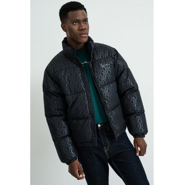 Geaca cu model si guler inalt - Negru