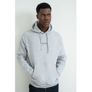 Hanorac cu buzunar kangaroo - Gri deschis