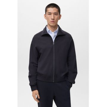 Jacheta cu fermoar si model uni - Bleumarin