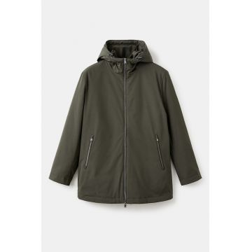 Jacheta cu finisaj rezistent la apa cu gluga - Verde feriga