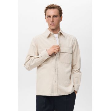 Jacheta din amestec de bumbac cu nasturi - Bej deschis