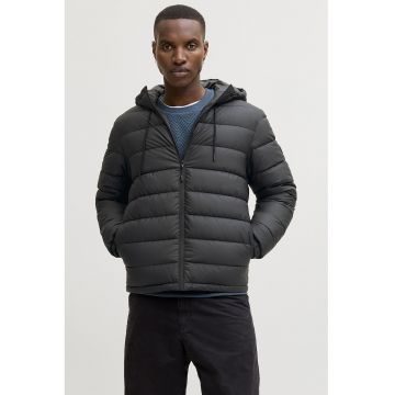 Jacheta matlasata cu gluga - Negru