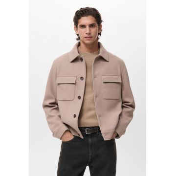 Jacheta regular-fit cu nasturi - Maro nisip