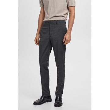 Pantalomi eleganti conici cu model in carouri - Gri antracit