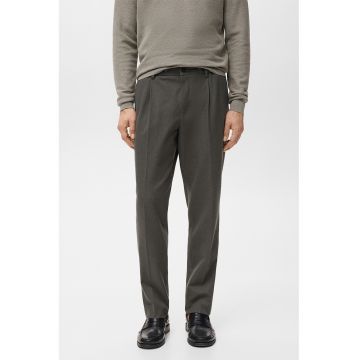 Pantaloni chino cu snur de ajustare in talie - Gri inchis