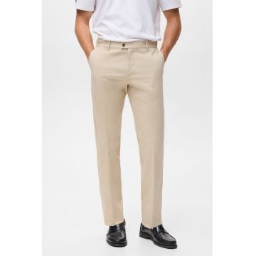 Pantaloni chino cu talie medie - Bej deschis