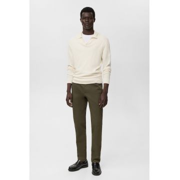 Pantaloni chino din amestec de bumbac - Kaki inchis