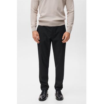 Pantaloni cu talie medie si snur la terminatie - Gri antracit