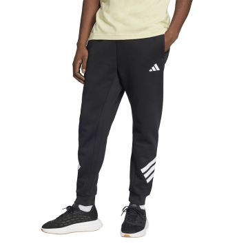 Pantaloni de trening din amestec de bumbac cu logo - Negru