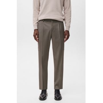 Pantaloni eleganti cu croiala conica - Maro taupe