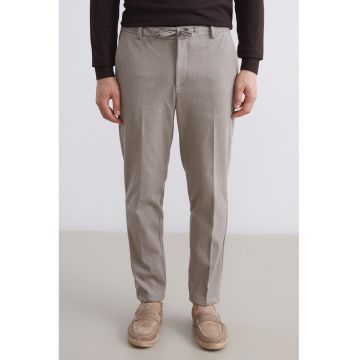 Pantaloni eleganti cu snururi de ajustare - Gri/Maro taupe/Maro taupe deschis