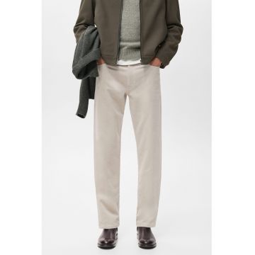 Pantaloni regular-fit cu talie medie - Alb fildes