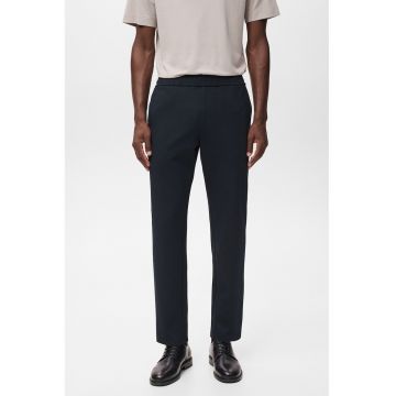 Pantaloni regular-fit din amestec de bumbac - Negru