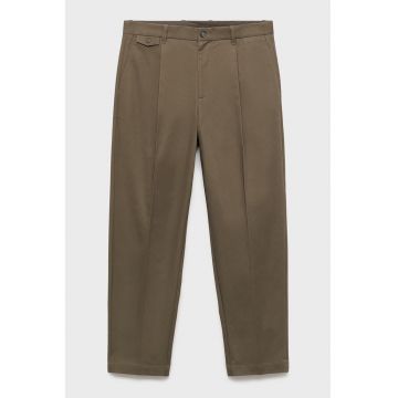 Pantaloni regular-fit din bumbac - Maro inchis