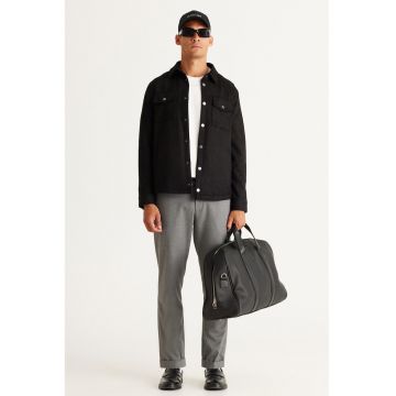 Pantaloni relaxed fit cu talie ajustabila - Gri