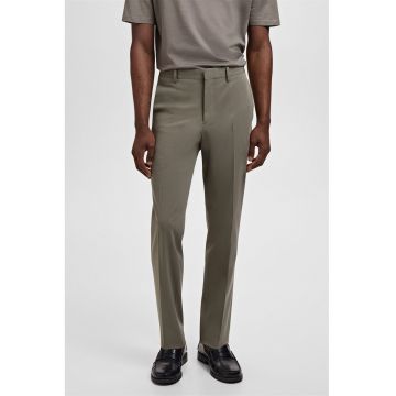 Pantaloni uni cu talie medie - Grej