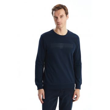 Pulover cu aplicatie cauciucata - Bleumarin