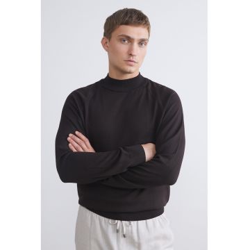 Pulover cu maneci raglan - Maro inchis