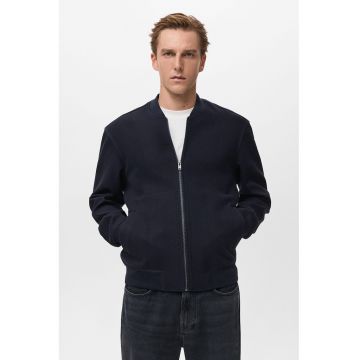 Pulover din amestec de bumbac - Bleumarin