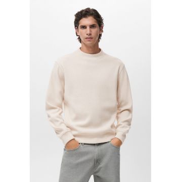 Pulover regular-fit cu decolteu la baza gatului - Alb murdar