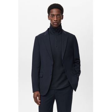 Sacou cu maneci lungi si nasturi - Albastru ultramarin