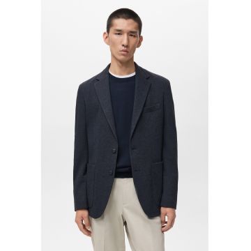 Sacou cu revere decupate - Bleumarin