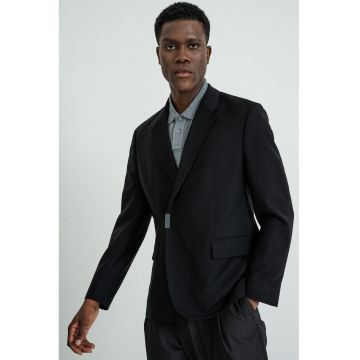 Sacou din amestec de lana - Negru