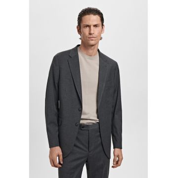 Sacou slim-fit cu model in carouri - Gri antracit