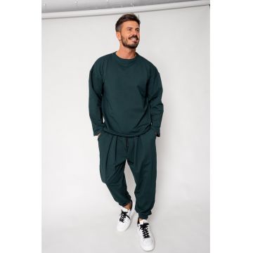 Set Flex Bluza Oversized si pantalon Baggy Bottle Green 18048 - Verde