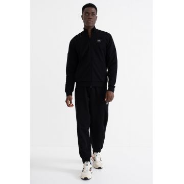 Trening de bumbac cu fermoar - Negru