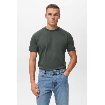 Tricou cu decolteu la baza gatului - Kaki