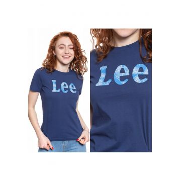 Tricou T-Shirt -  Slim Logo Tee - Croi Slim - 100% Bumbac - Fara Inchidere - Croi: Rotund - S - Albastru - 1 Bucata