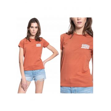 Tricou T-Shirt -  Tricou Cu Guler Rotund - 100% Bumbac - Portocalie - 1 Bucata - Portocaliu