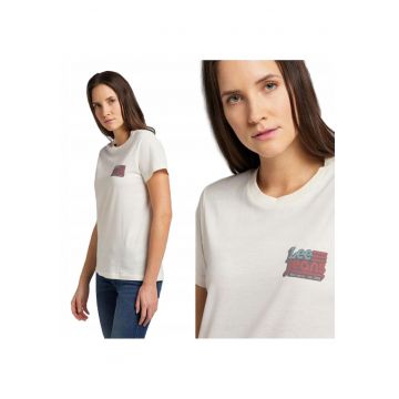 Tricou T-Shirt -  Tricou Cu Guler Rotund - Croiala Normala - 100% Bumbac - Maneci Scurte - S - Ecru - 1 Bucata