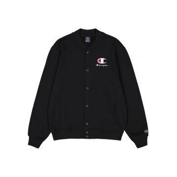 Bluza bomber  negru - bumbac-poliester - croiala ajustata - buzunare laterale