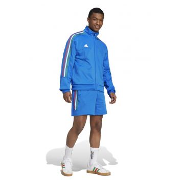 Bluza de trening cu fermoar House of Tiro Nations - Albastru royal/Alb optic/Verde feriga