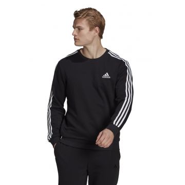 Bluza sport cu decolteu la baza gatului Essentials 3-Stripes - Negru