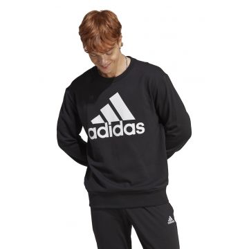 Bluza sport de bumbac cu logo Essentials - Negru