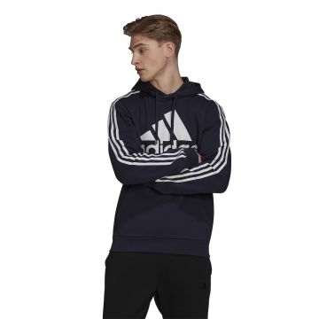 Hanorac cu logo Essentials 3-Stripes - Alb murdar/Bleumarin