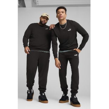 Pantaloni de trening din amestec de bumbac cu buzunare laterale - Negru