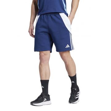 Pantaloni scurti din amestec de bumbac pentru fotbal TIRO24 - Albastru inchis/Alb optic