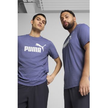 Tricou cu decolteu la baza gatului si logo - Albastru lavanda