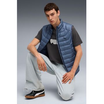 Tricou cu decolteu la baza gatului si logo ESS 2 - Alb optic/Gri inchis