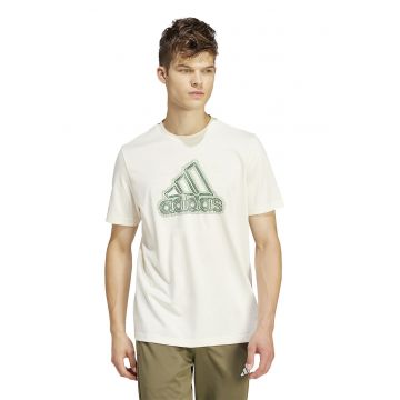 Tricou de bumbac cu imprimeu logo Growth - Verde feriga/Bej deschis
