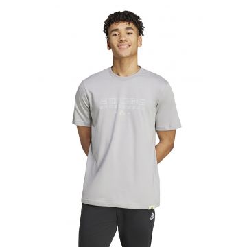 Tricou de bumbac cu imprimeu logo Tech Linear - Gri deschis