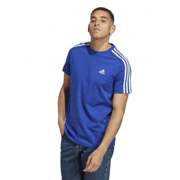 Tricou de bumbac Essentials 3-Stripes - Albastru royal