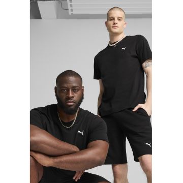 Tricou din bumbac cu broderie logo - Negru