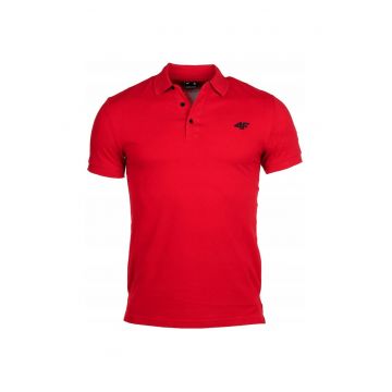 Tricou polo barbati -  Cu logo imprimat - Bumbac - Rosu