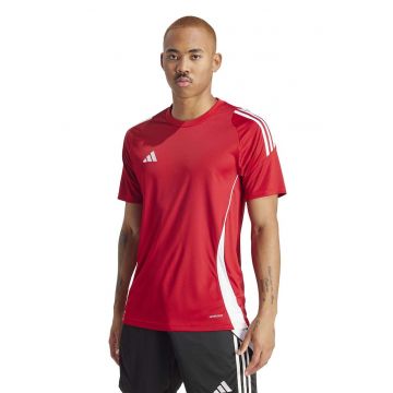 Tricou slim fit pentru fotbal TIRO24 - Alb/Rosu vermillion