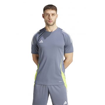 Tricou slim fit pentru fotbal TIRO24 - Gri carbune